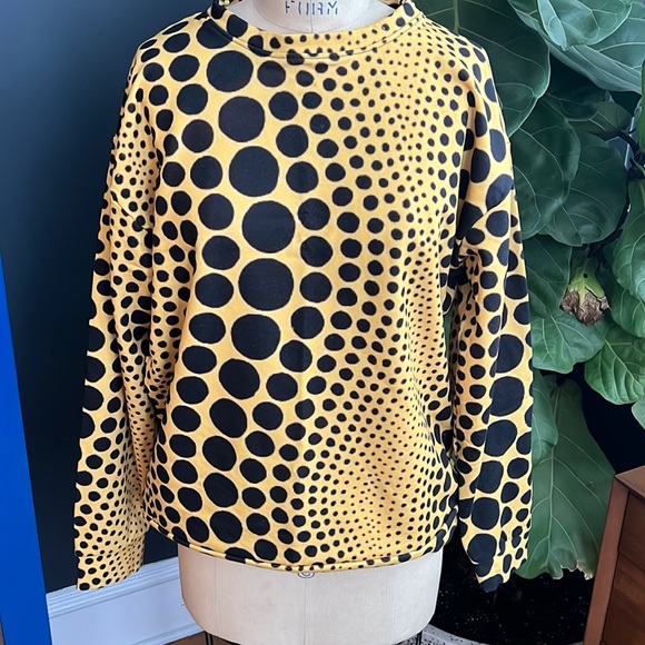 Kusama Pumpkin Dot Print Sweatshirt with Cozy Fleece inside - Picture 2 of 8